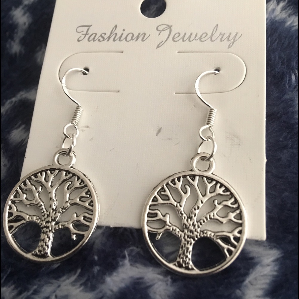 925 solid sterling silver Tree of Life Earrings🦋 - Picture 2 of 4